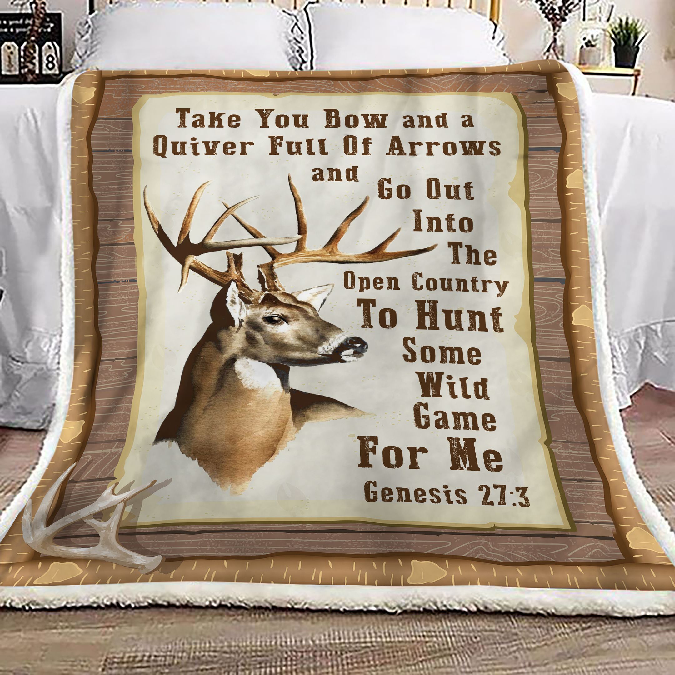 Deer Hunting Fleece Blanket