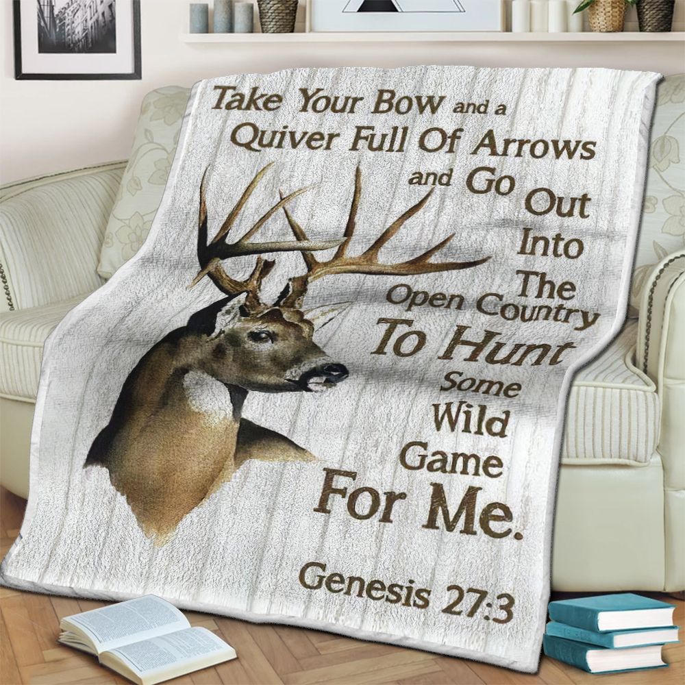 Deer Hunting Fleece Blanket