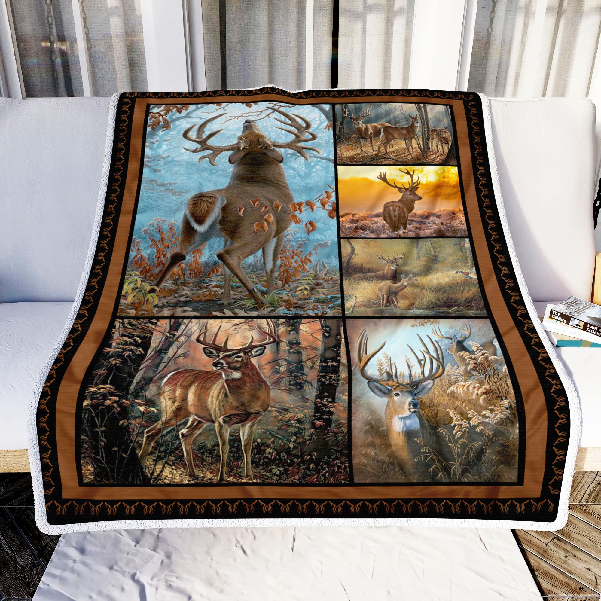 Deer Hunting Art Fleece Blanket