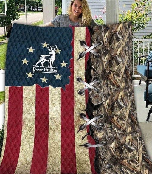 Deer Hunting Camo Sherpa Fleece Blanket