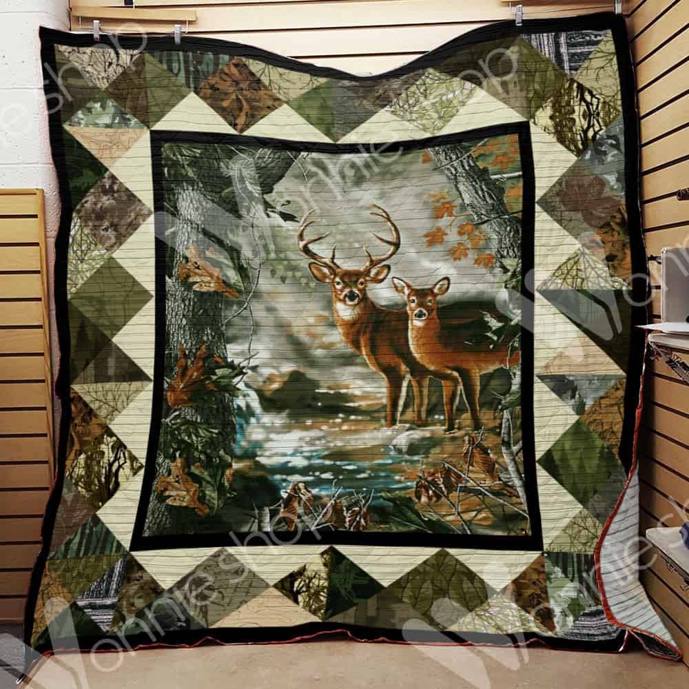 Deer Hunting Christmas 1 GS-CL-LD3110 Quilt Blanket
