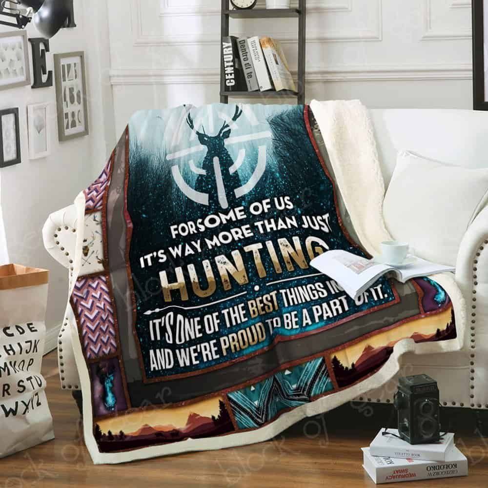 Deer Hunting Sherpa Fleece Blanket