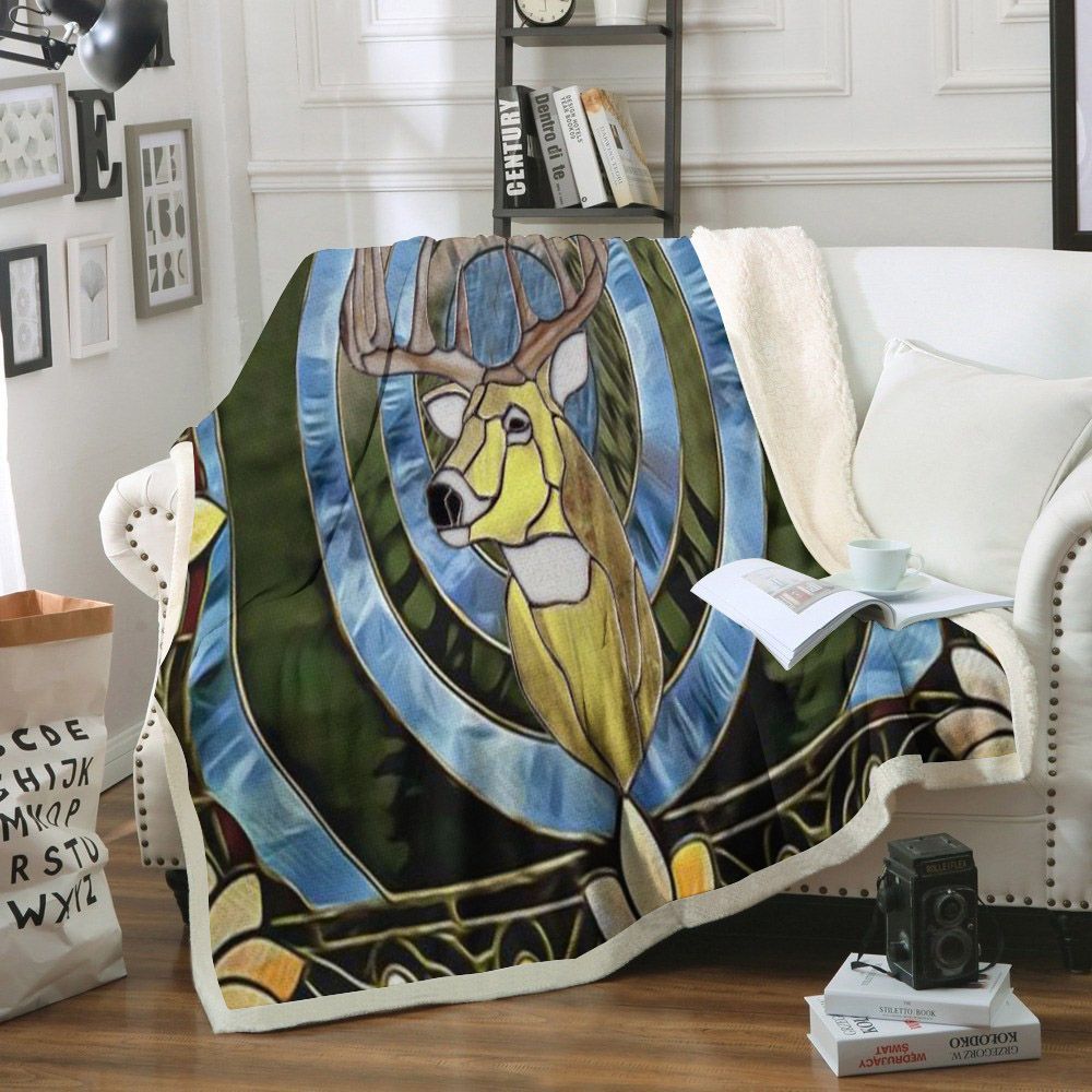 Deer Hunting Sherpa Fleece Blanket