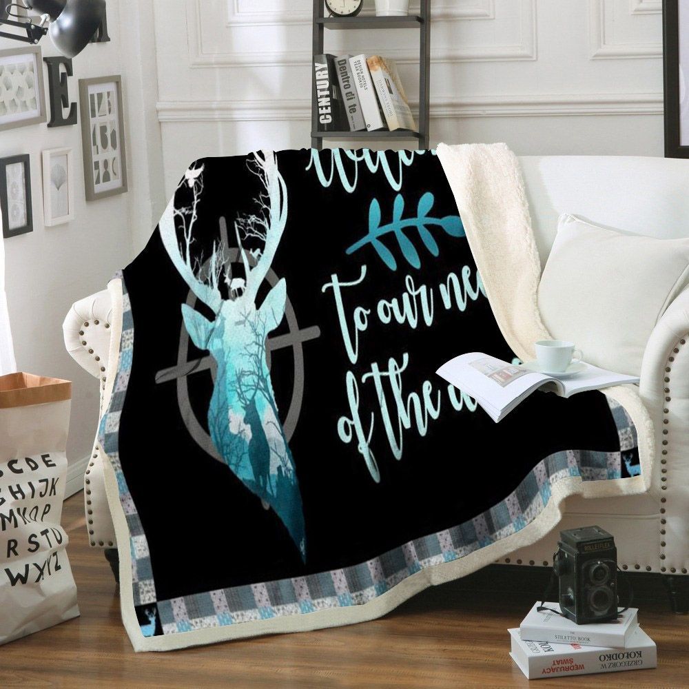 Deer Hunting Sherpa Fleece Blanket