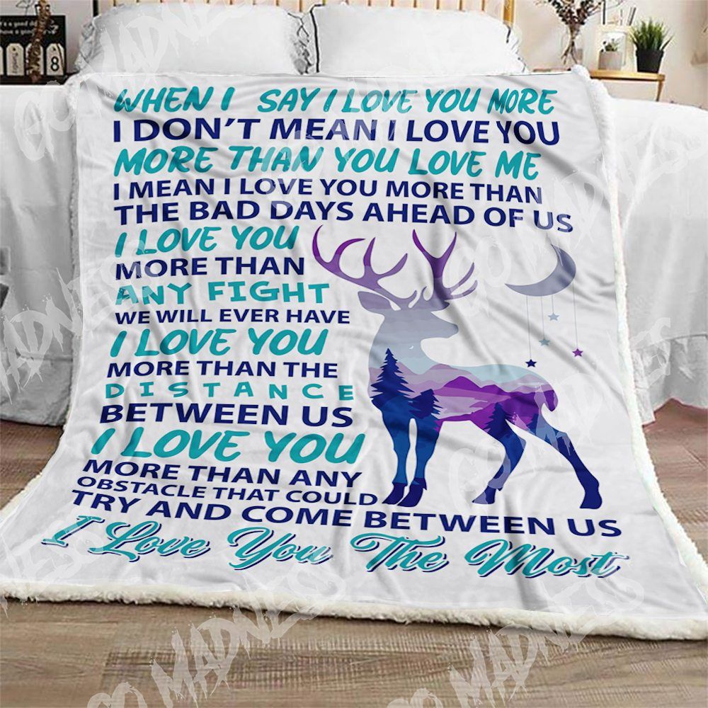 Deer Hunting Sherpa Fleece Blanket