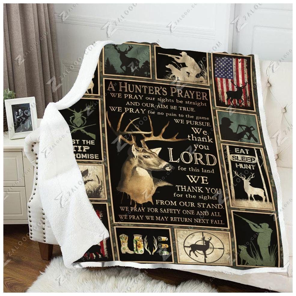 Deer Hunting Sherpa Fleece Blanket