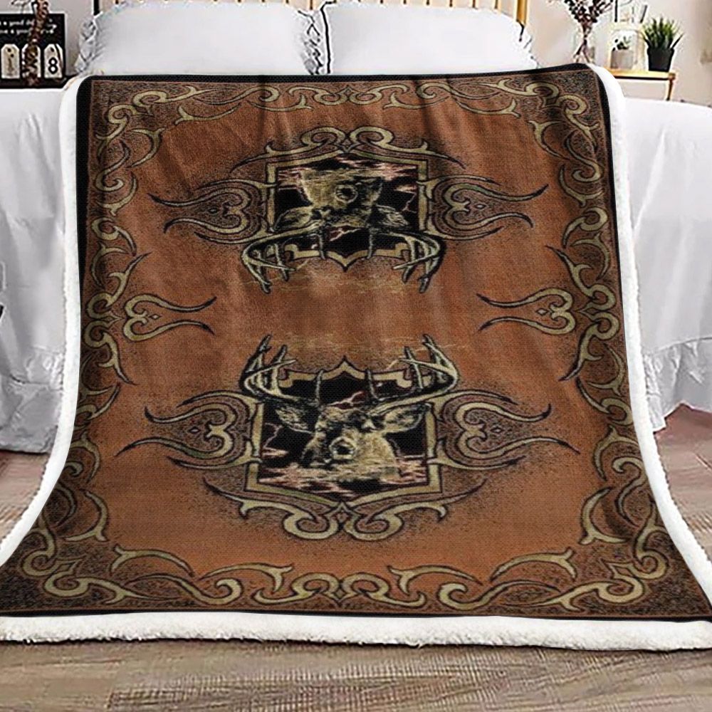 Deer Hunting Sherpa Fleece Blanket