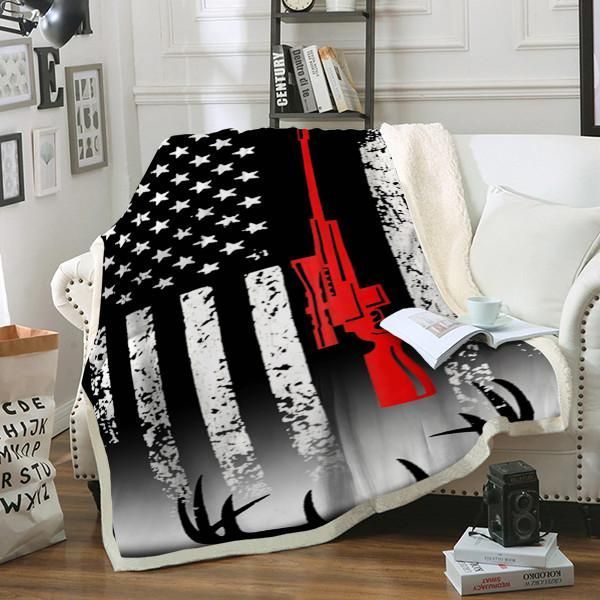 Deer Hunting Sherpa Fleece Blanket