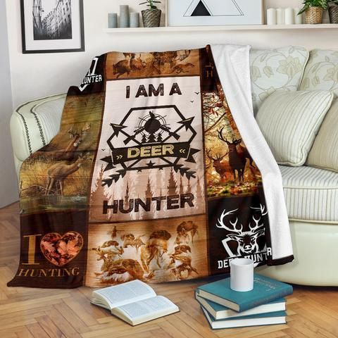 Deer Hunting Sherpa Fleece Blanket