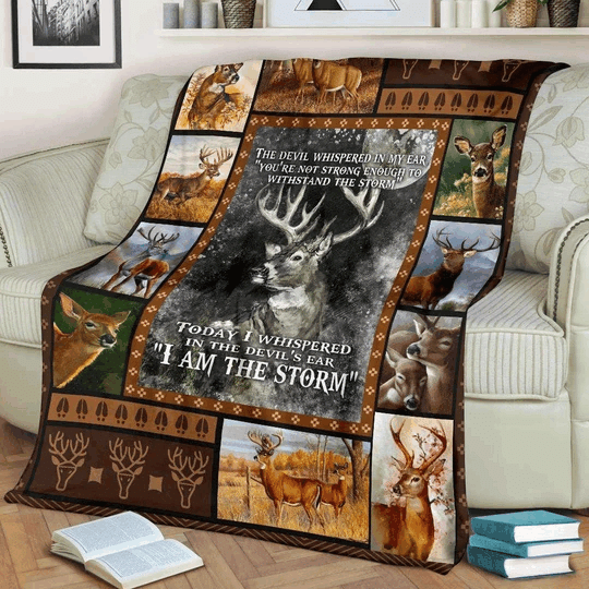 Deer Hunting Sherpa Fleece Blanket