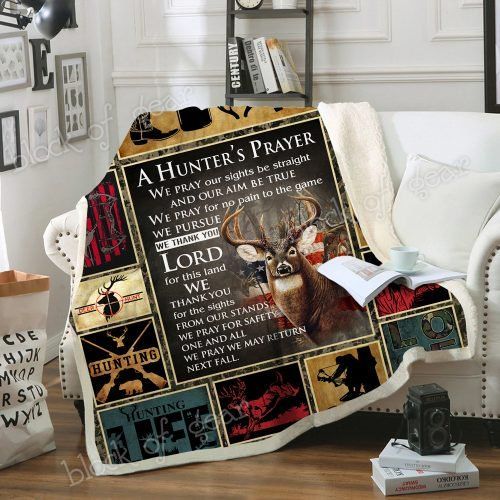 Deer Hunting Sherpa Fleece Blanket