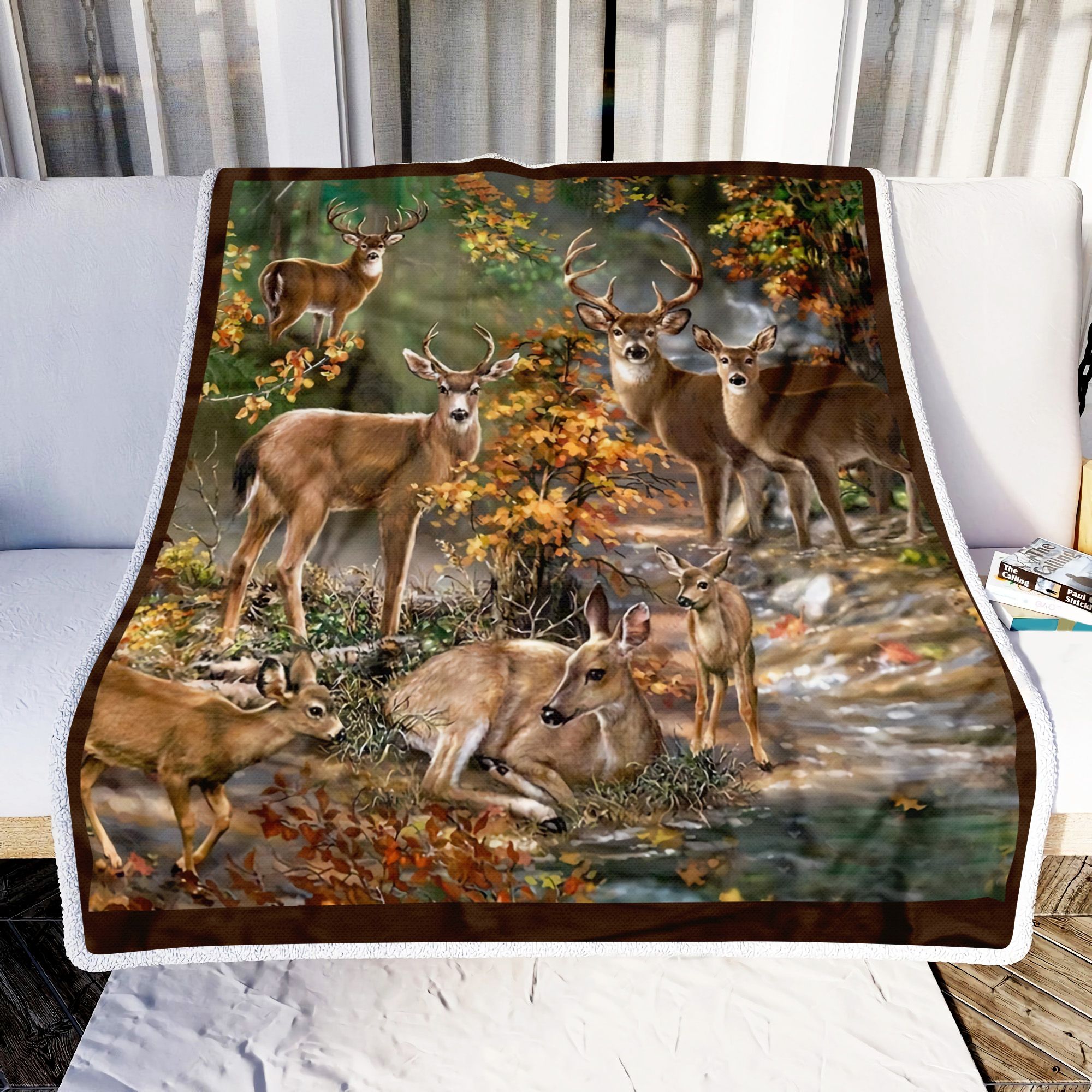 Deer Hunting Family Fleece Blanket