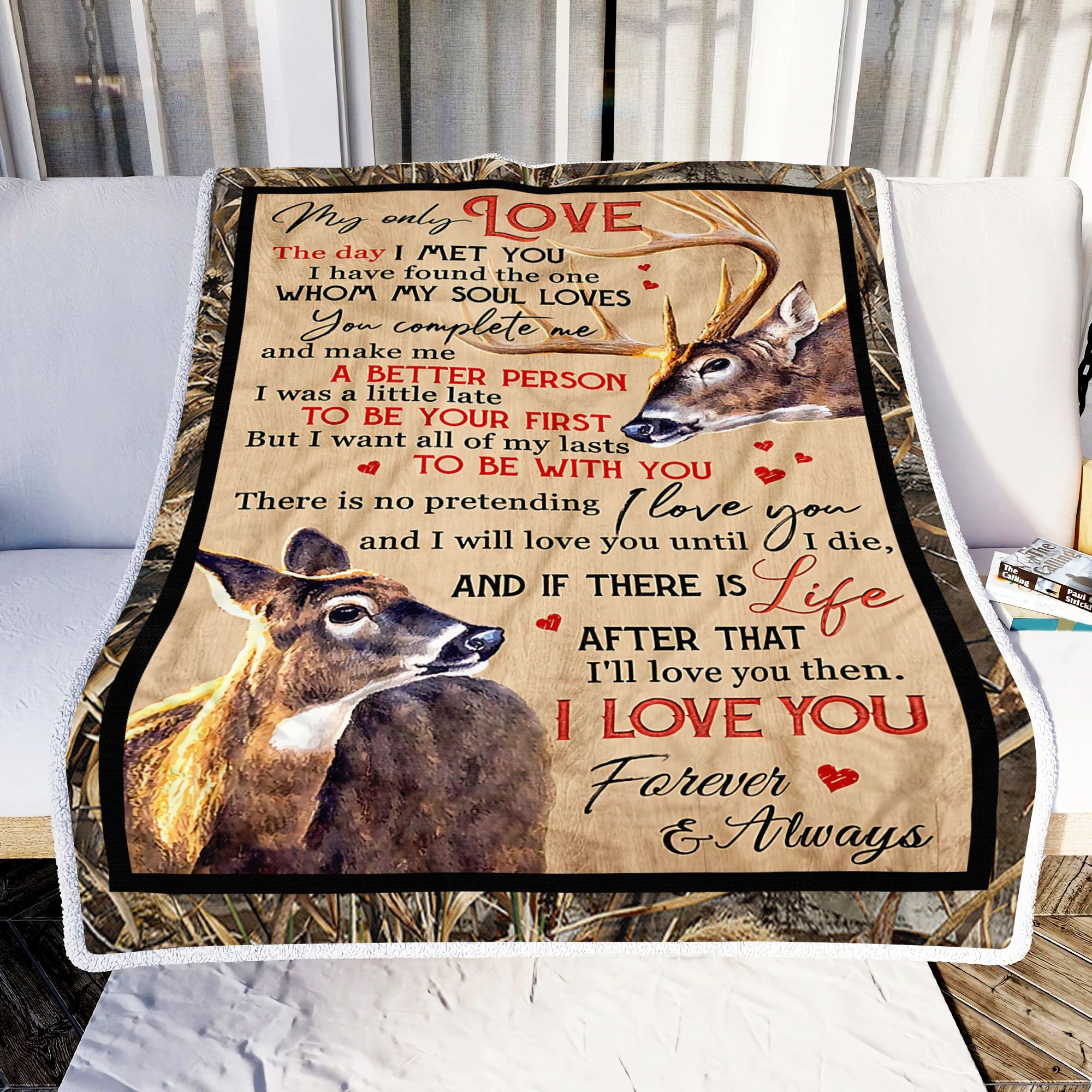 Deer Hunting I Love You Fleece Blanket