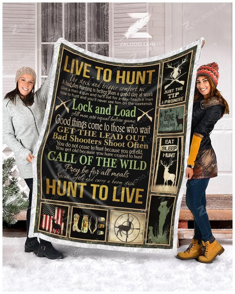 Deer Hunting Live To Hunt Hunt To Live Sherpa Fleece Blanket