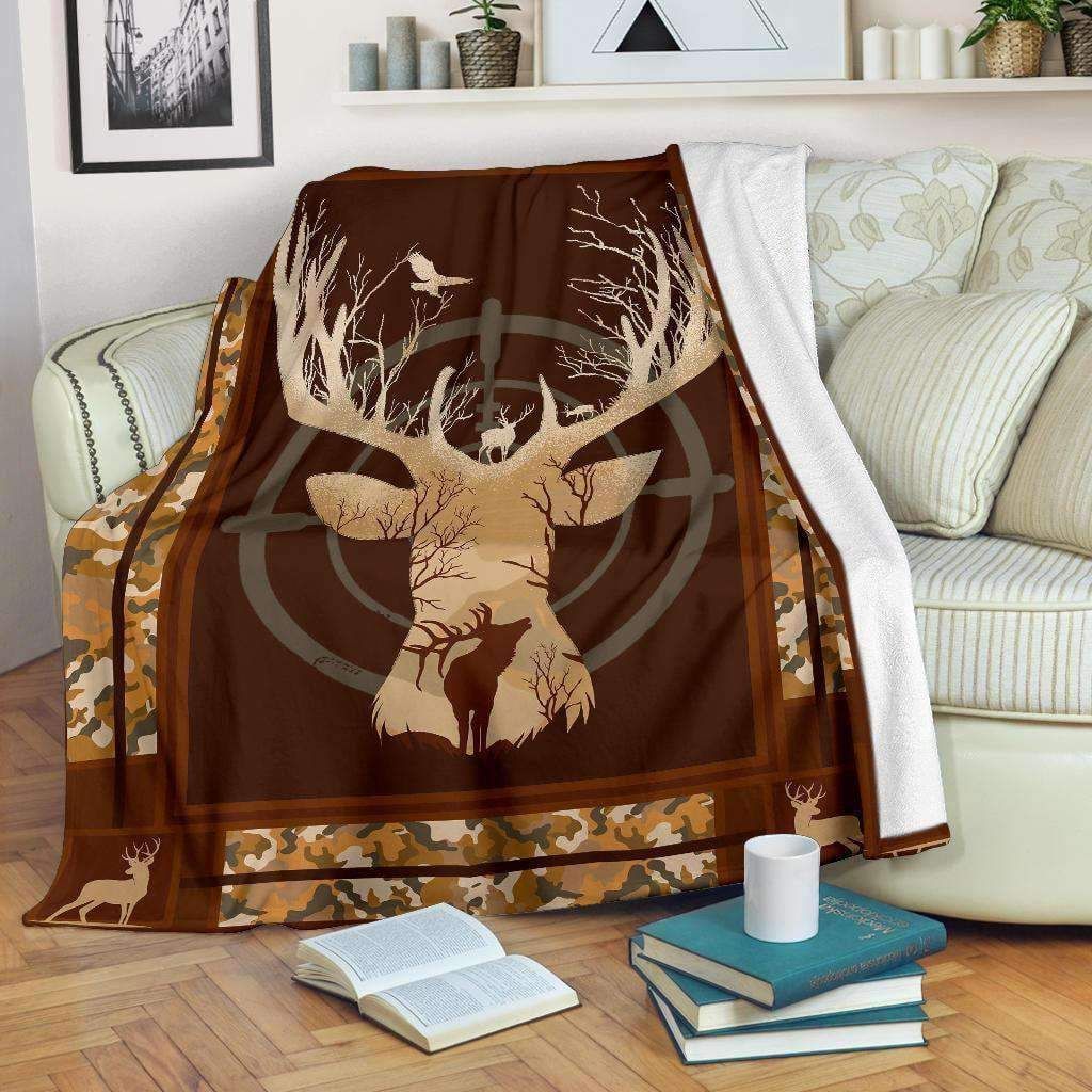 Deer Hunting Fleece Blanket