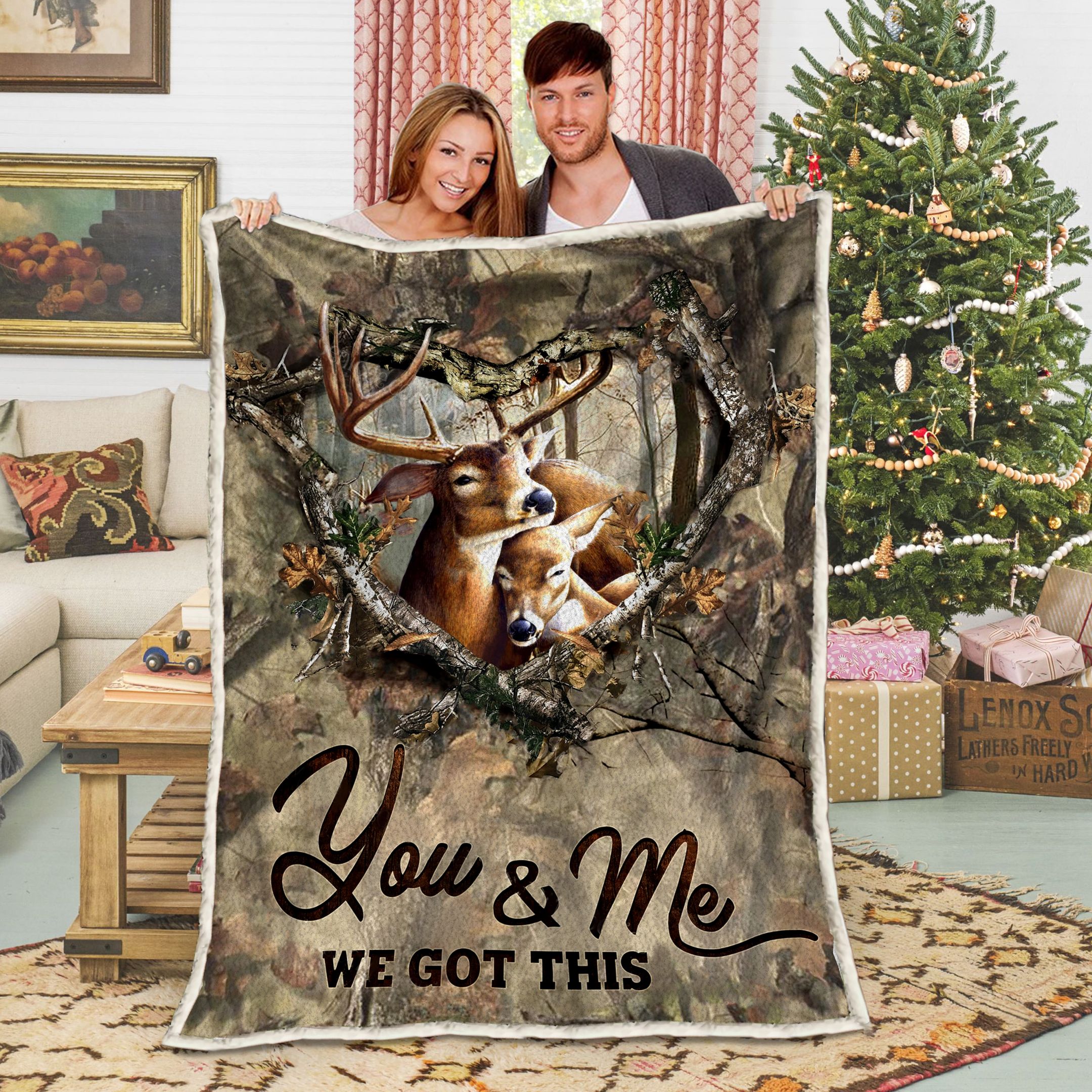 Deer Hunting Fleece Blanket