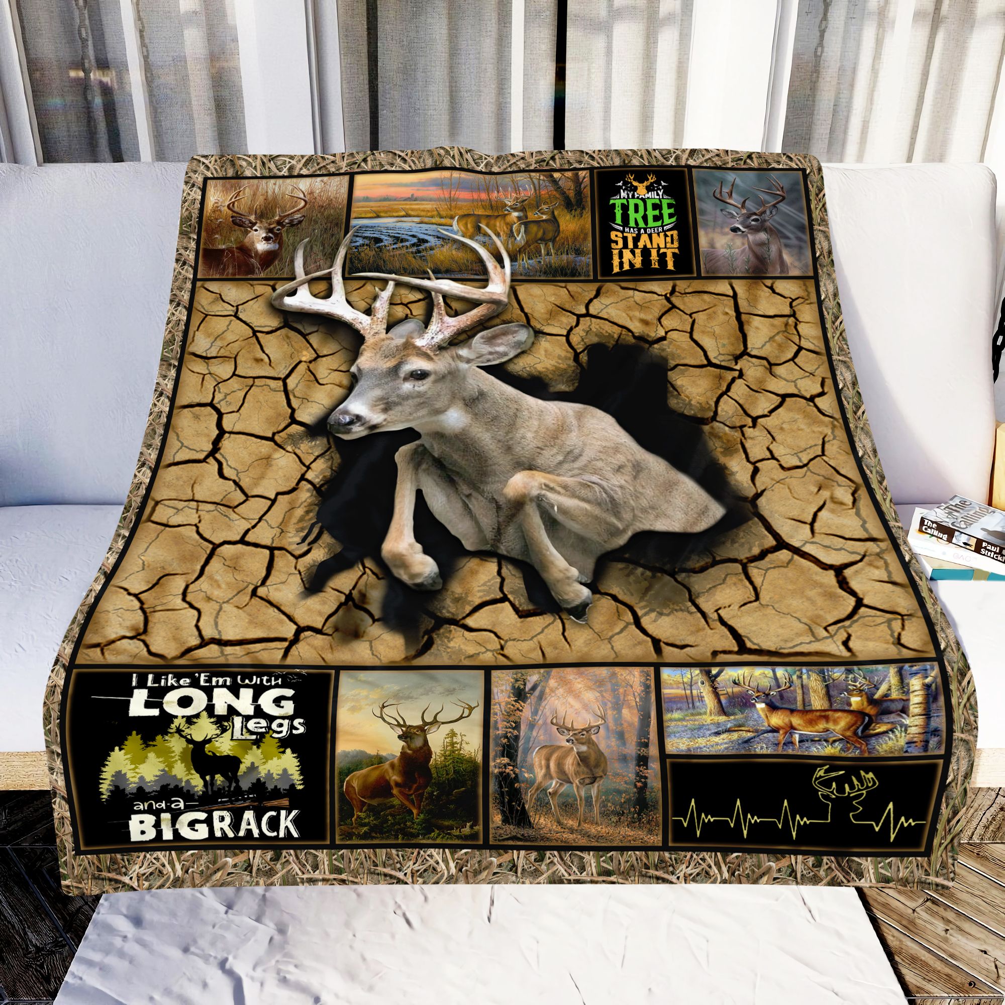 Deer Hunting Fleece Blanket