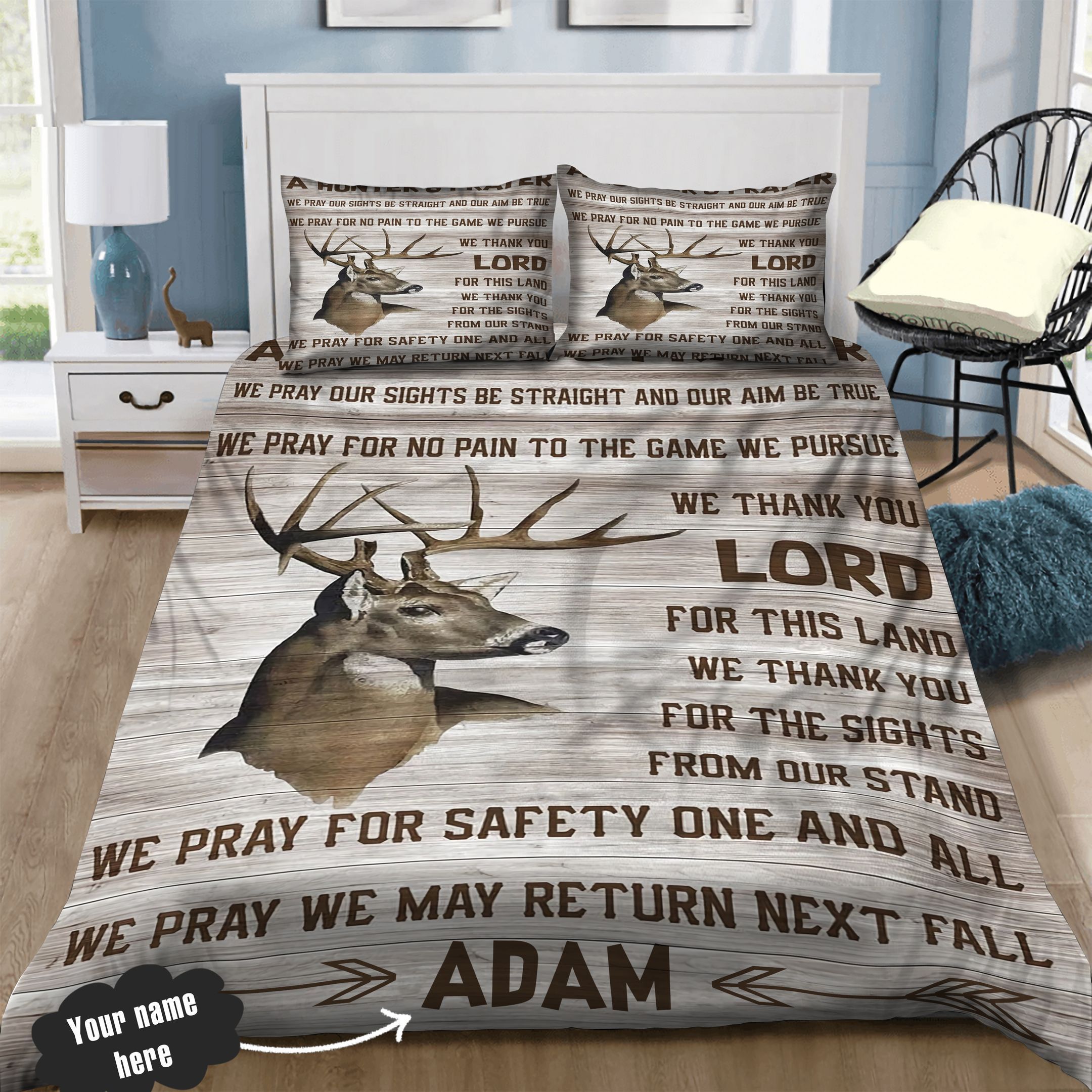 Deer Hunting Personalized Bedding Set