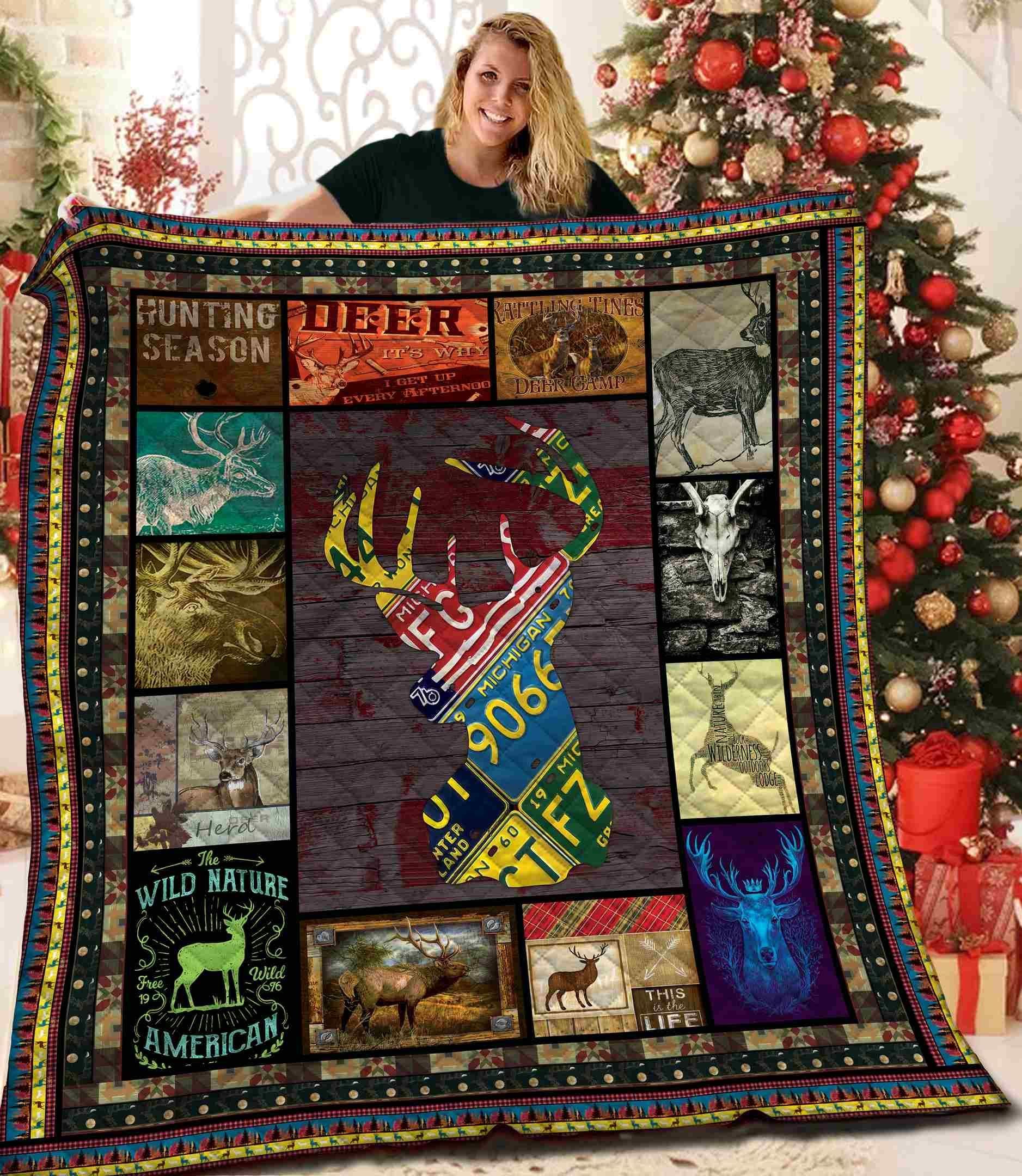 Deer Hunting Quilt Blanket BBB111111MH