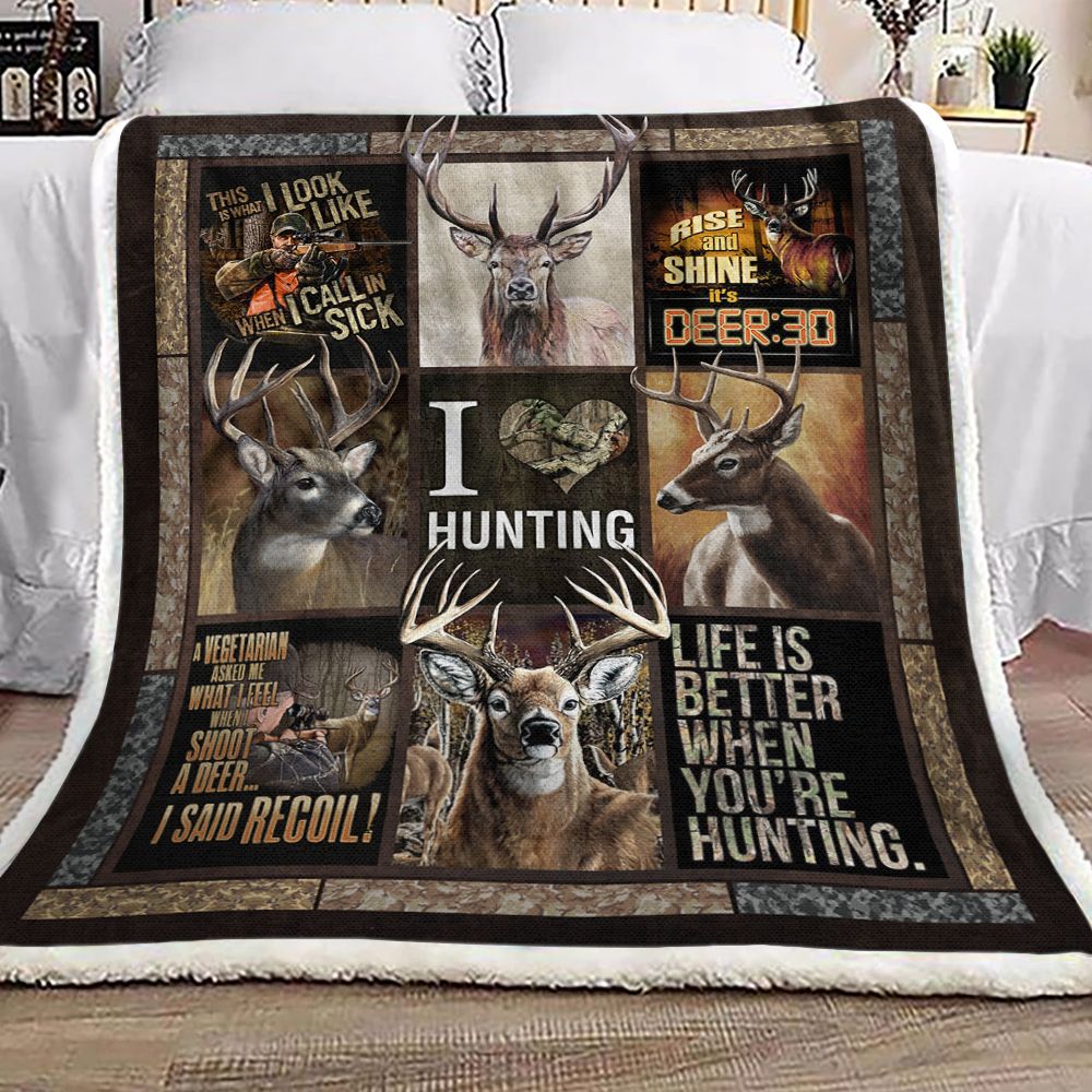 Deer Hunting Fleece Blanket