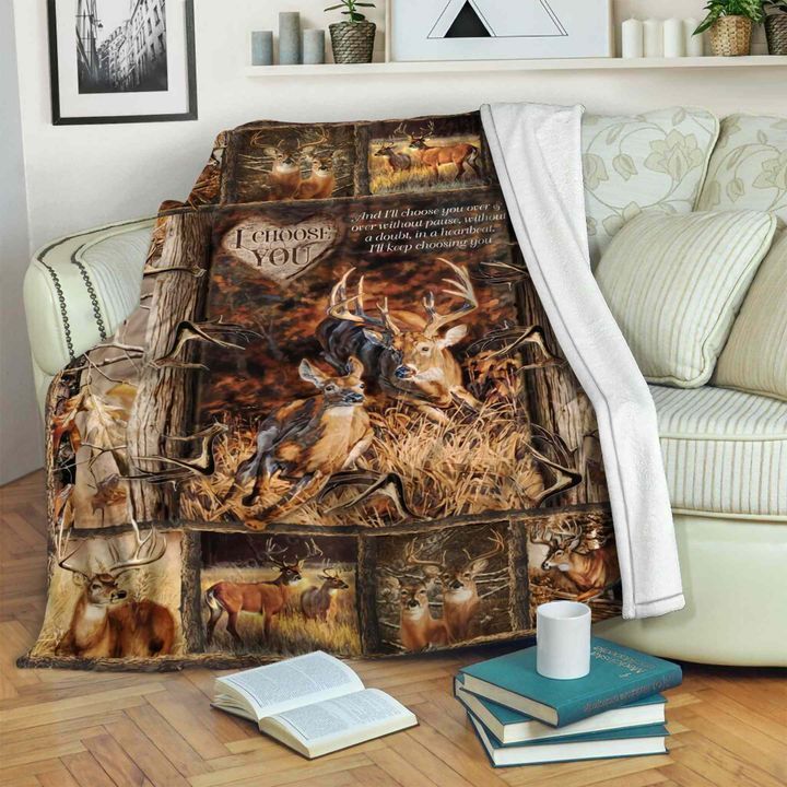 Deer I Choose You Sherpa Fleece Blanket