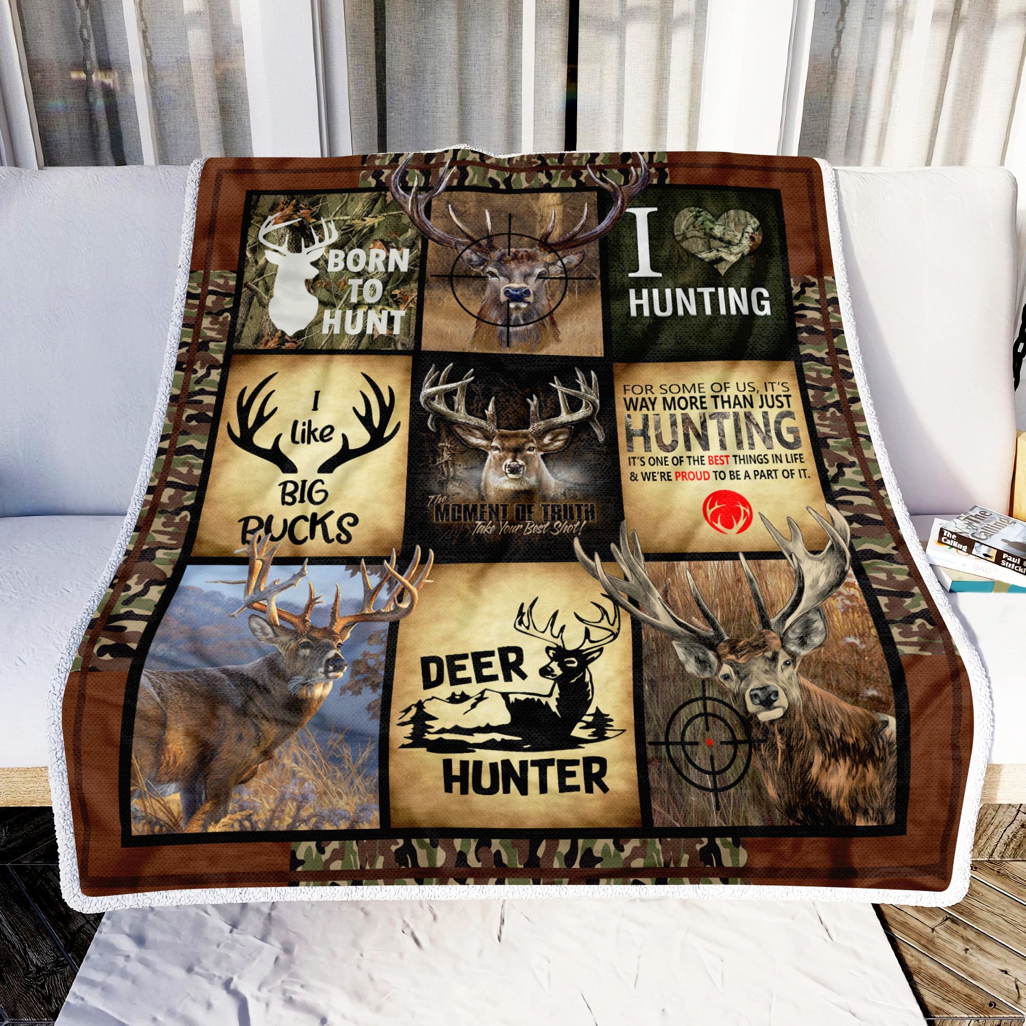 Deer I Love Hunting Fleece Blanket