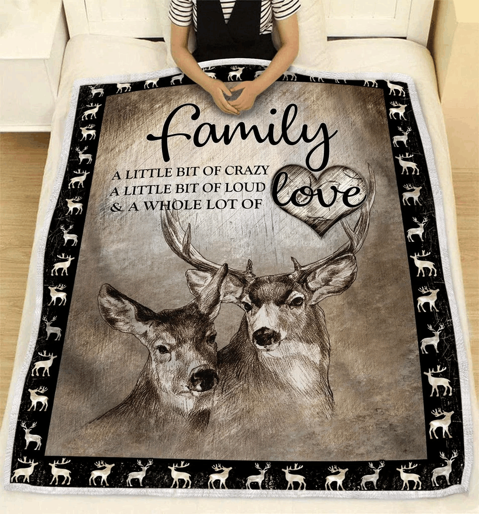 Deer Little Bit Of Crazy Sherpa Fleece Blanket