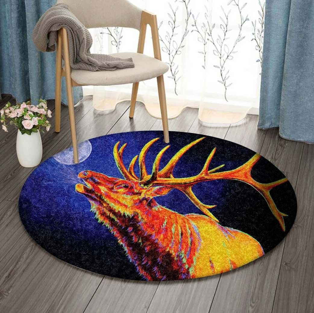 Deer Moon Round Carpet