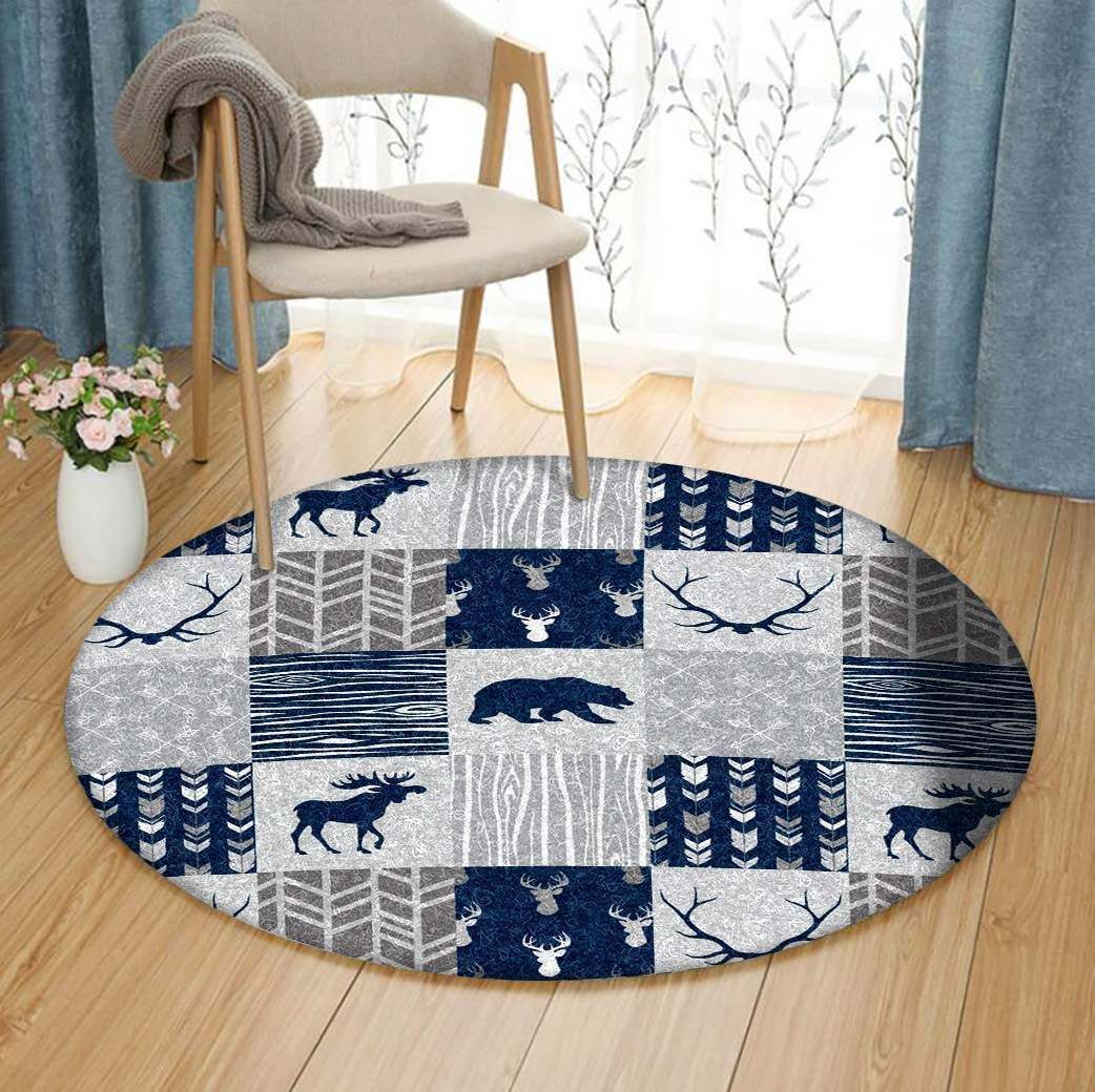 Deer Native Round Carpet
