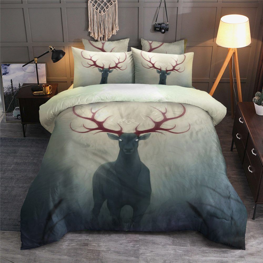 Deer Cotton Bed Sheets Spread Comforter Bedding Set