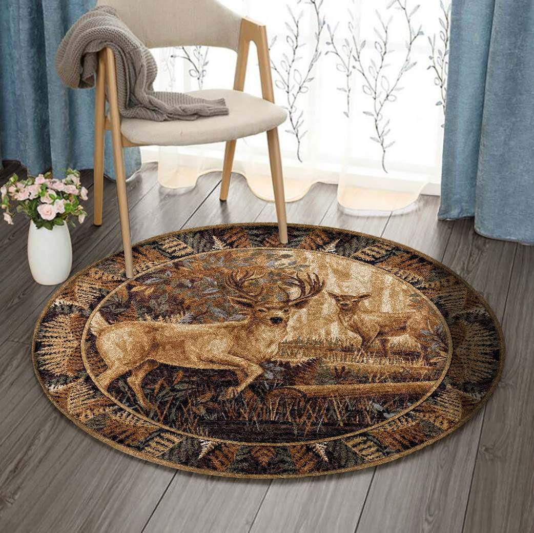 Deer Round Carpet