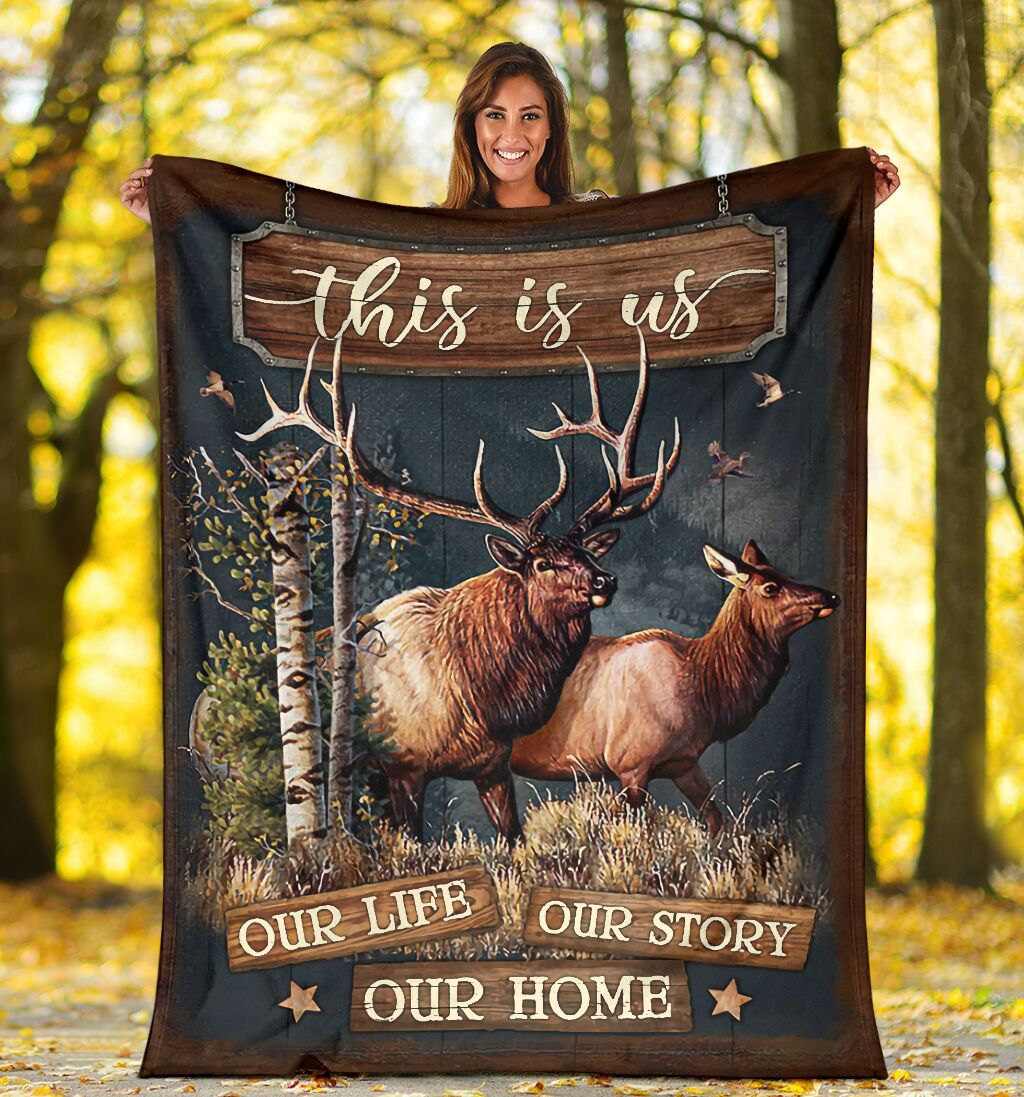 Deer Our Home Fleece Blanket