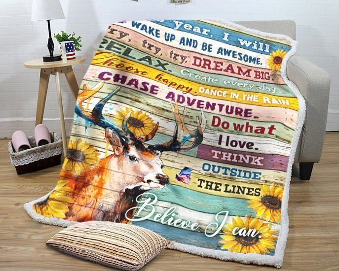 Deer Resolutions Fleece Blanket
