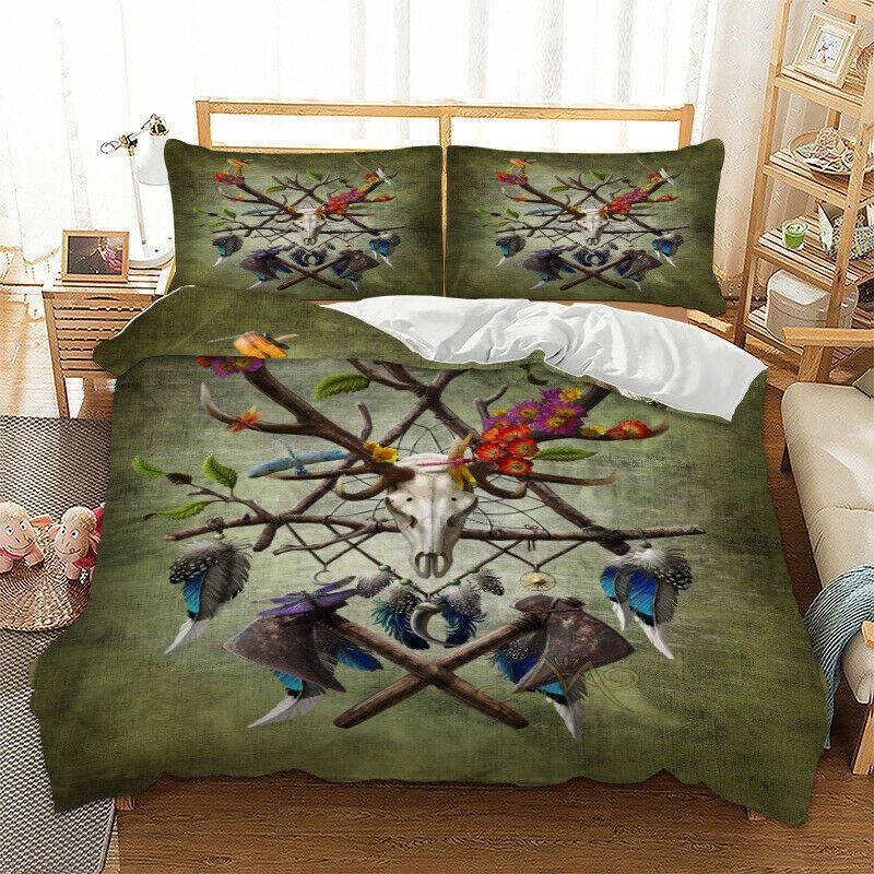 Deer Skull Dreamcatcher Bedding Set