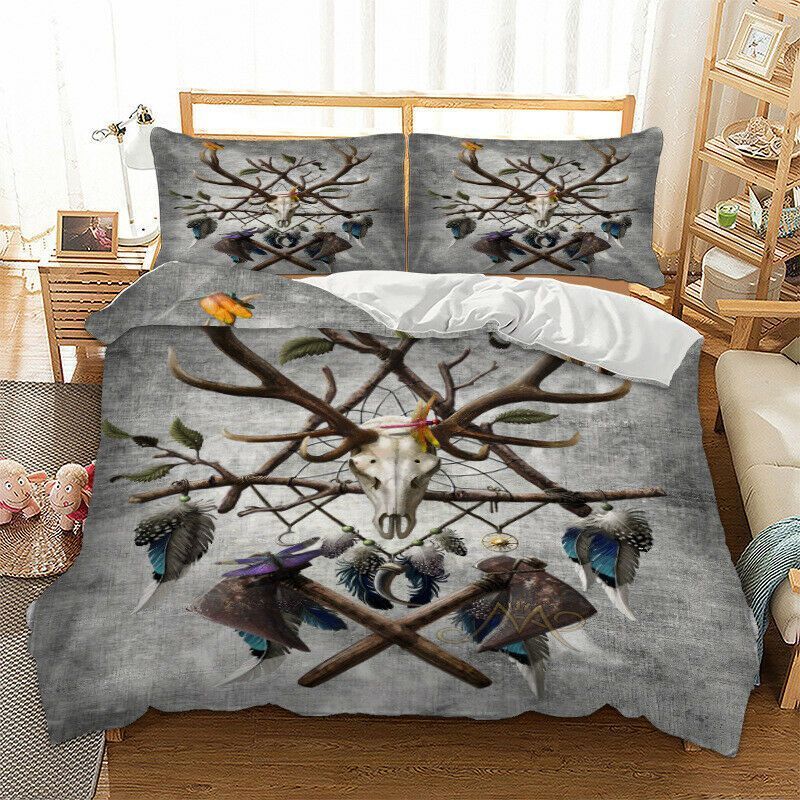 Deer Skull Dreamcatcher Bedding Set