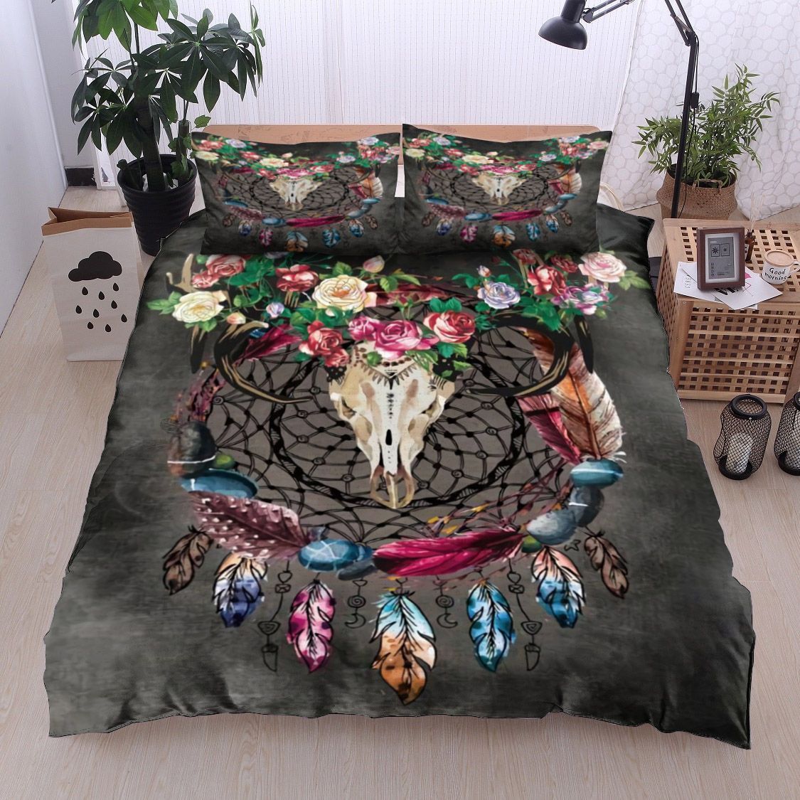 Deer Skull Dreamcatcher Bedding Set