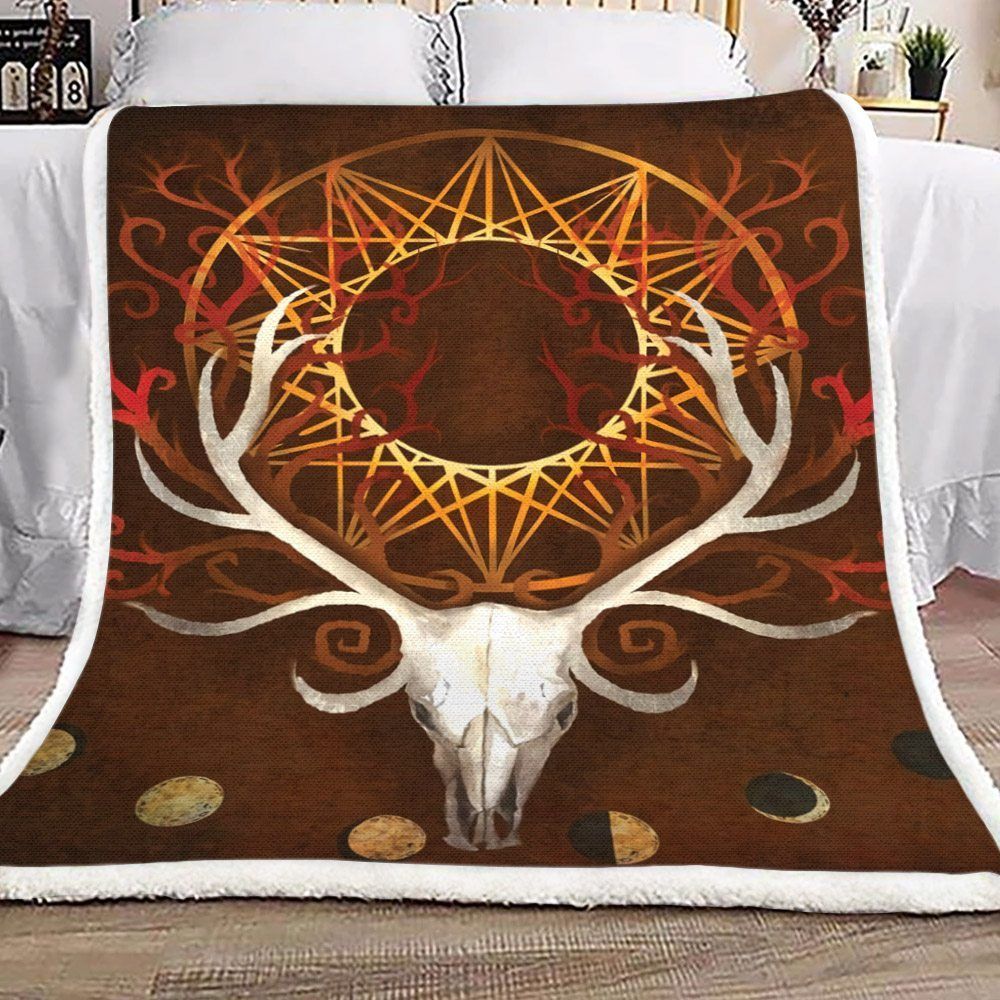 Deer Skull Head Sherpa Fleece