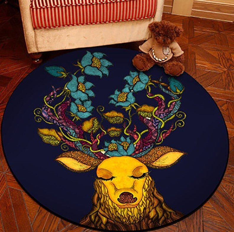 Deer Spirit Round Carpet