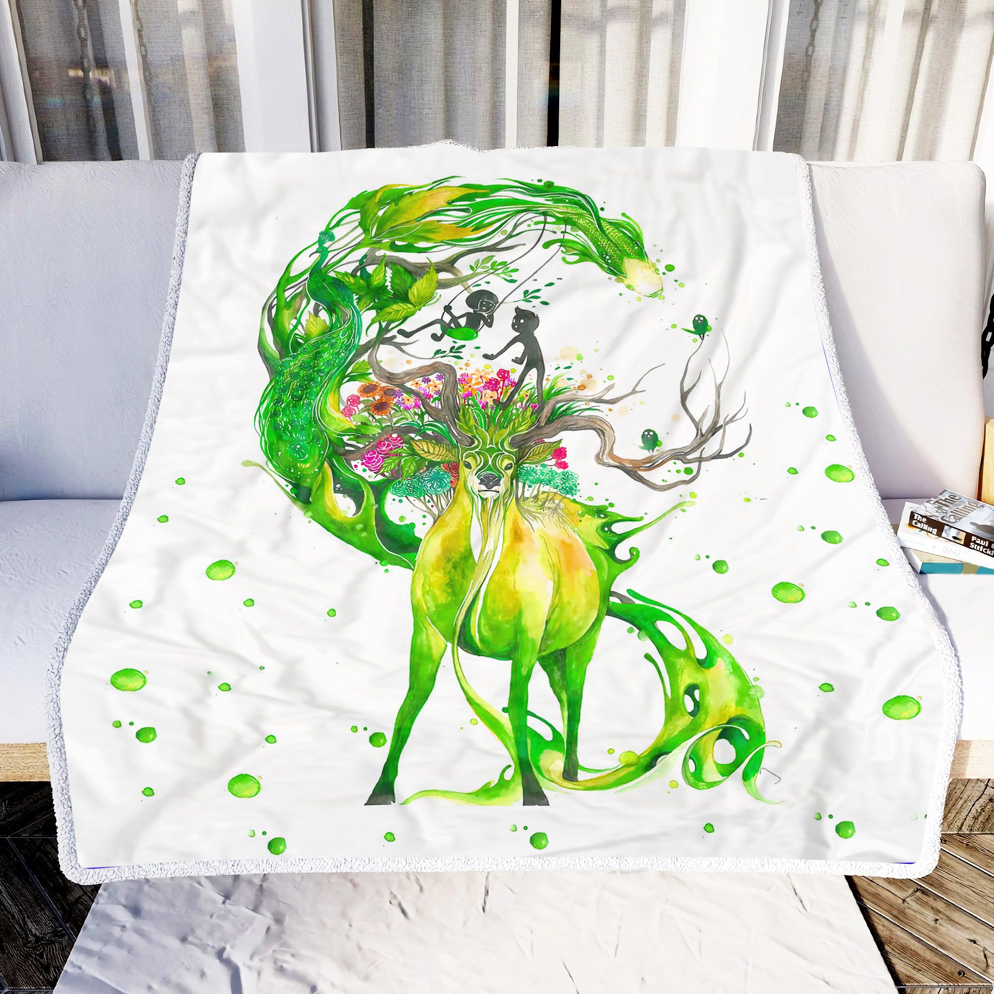 Deer Spring Art Fleece Blanket