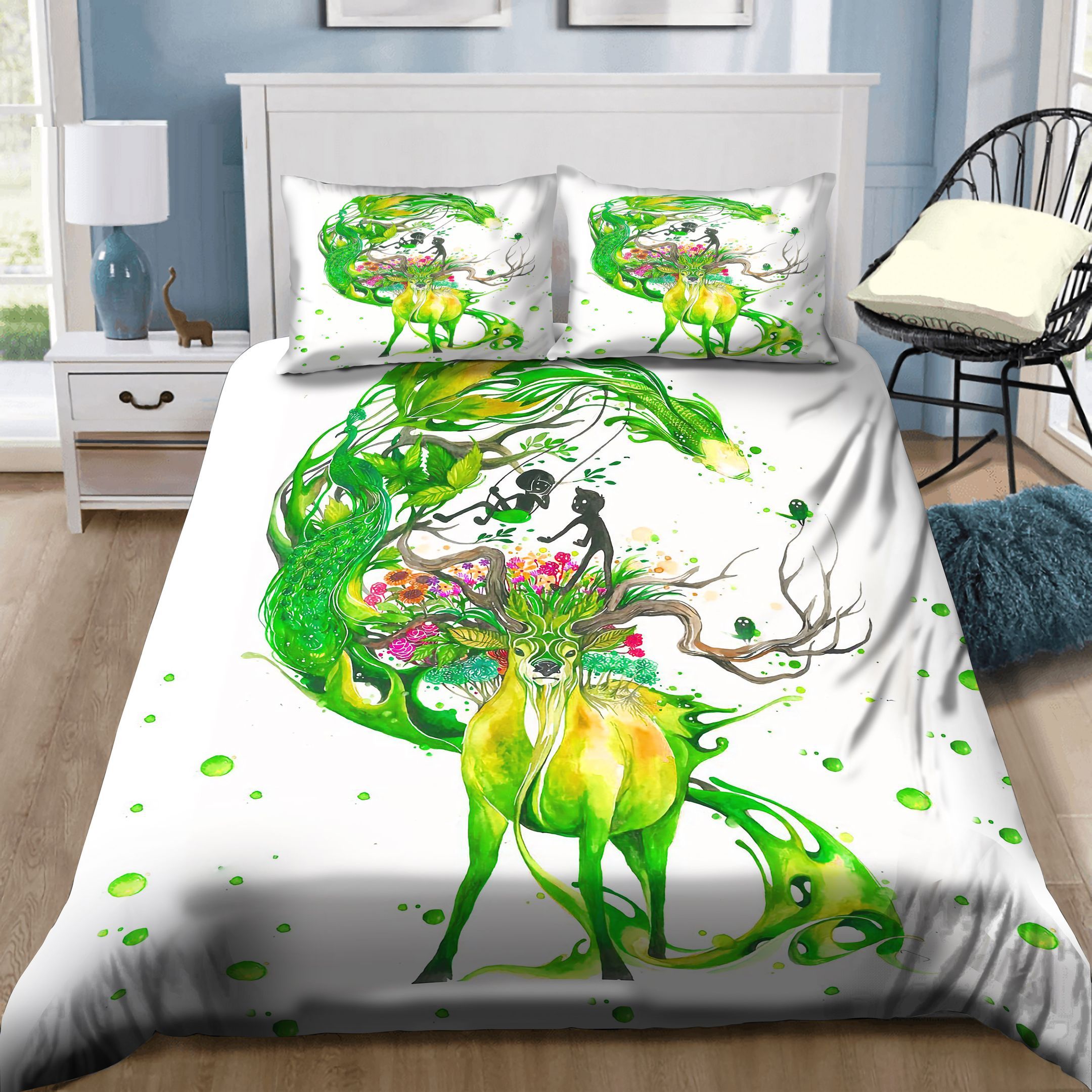 Deer Spring Art Bedding Set