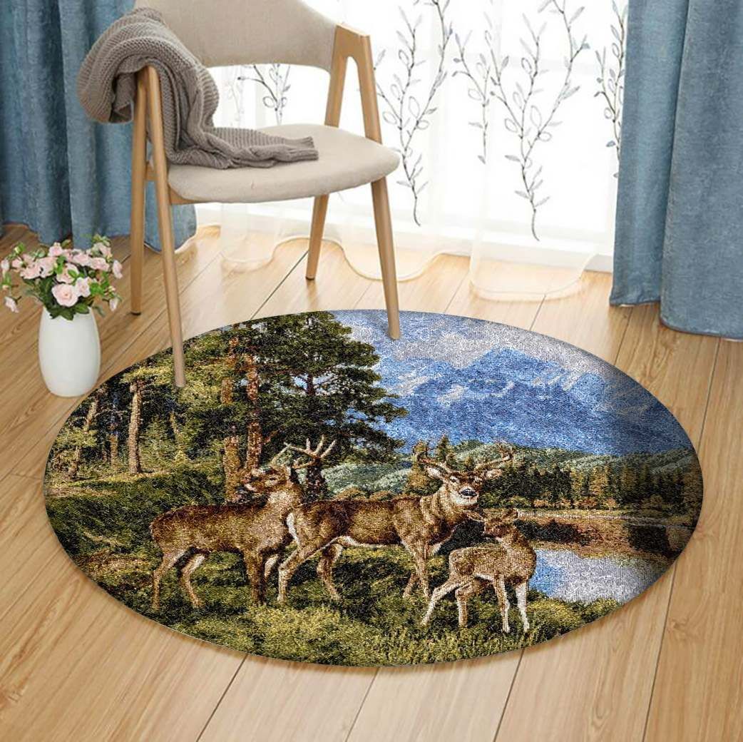 Deer Round Carpet