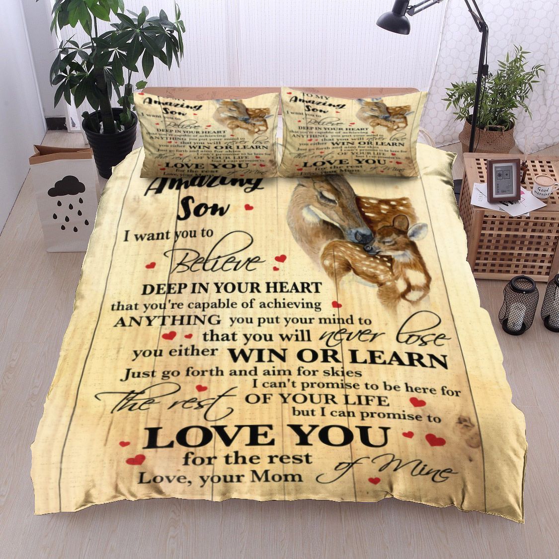Deer To My Amazing Son Your Mom Bedding Set