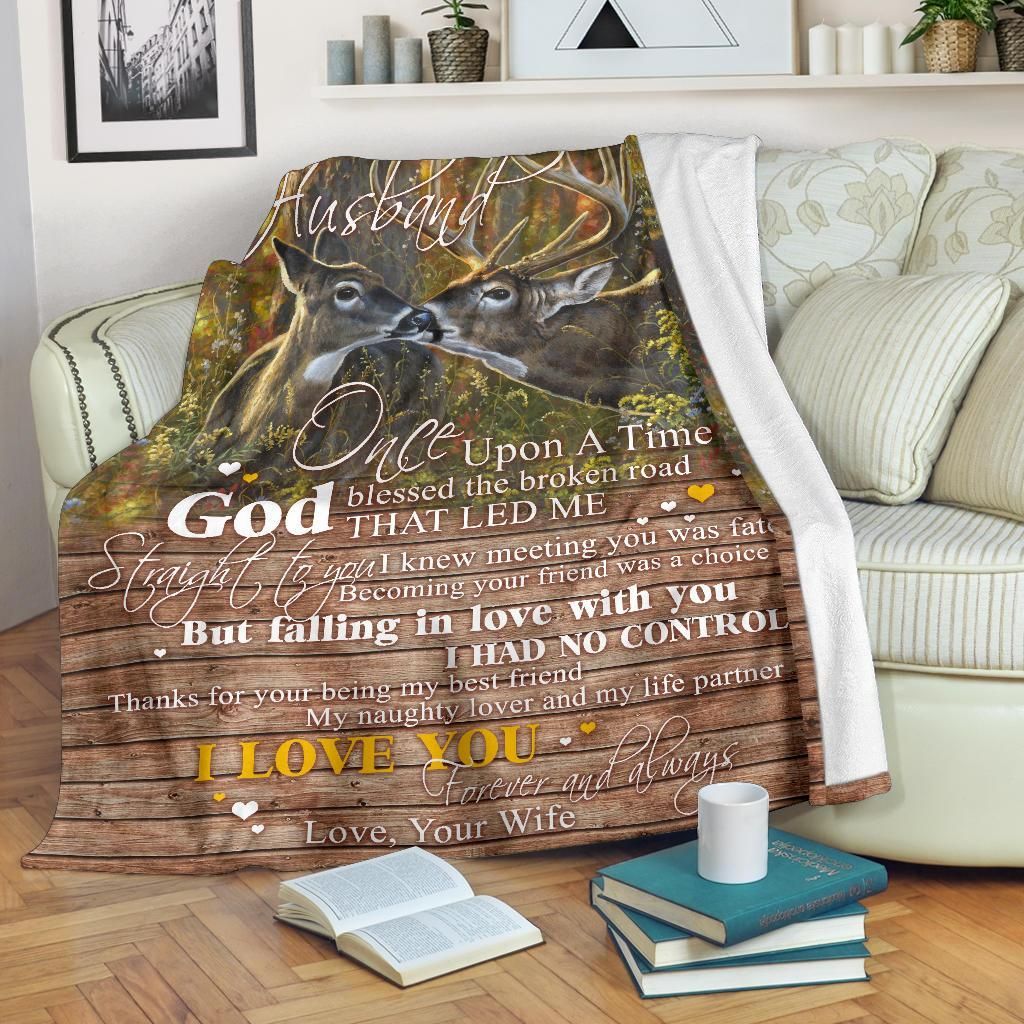 Deer To My Husband Sherpa Fleece Blanket