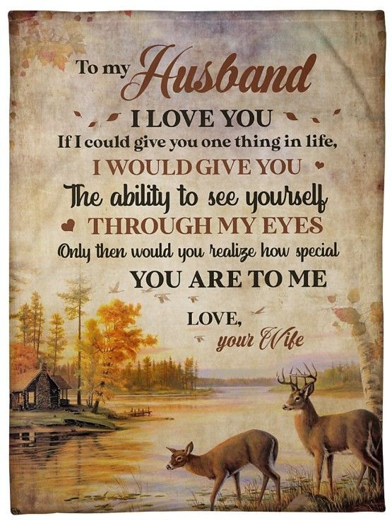 Deer To My Husband I Love You Sherpa Fleece Blanket