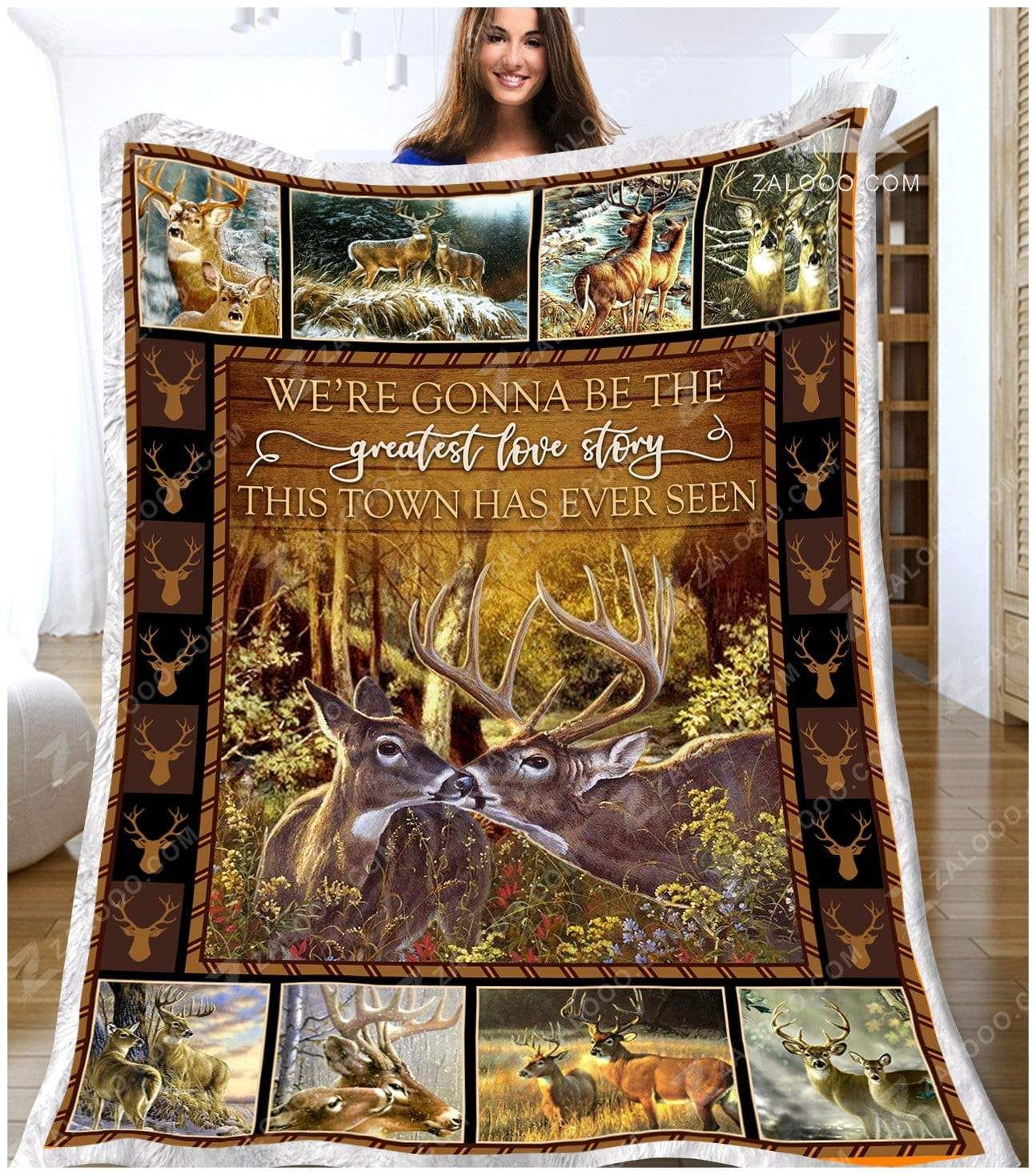 Deer To My Husband We Are Gonna Be The Greatest Sherpa Fleece Blanket