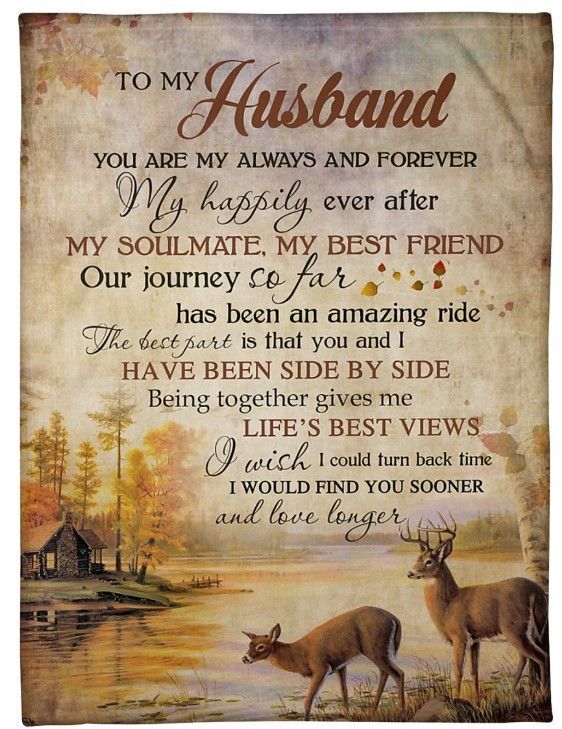 Deer To My Husband You Are My Always And Forever Sherpa Fleece Blanket