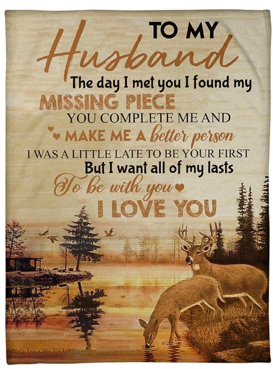 Deer To My Husband You Make Me A Better Person Sherpa Fleece Blanket