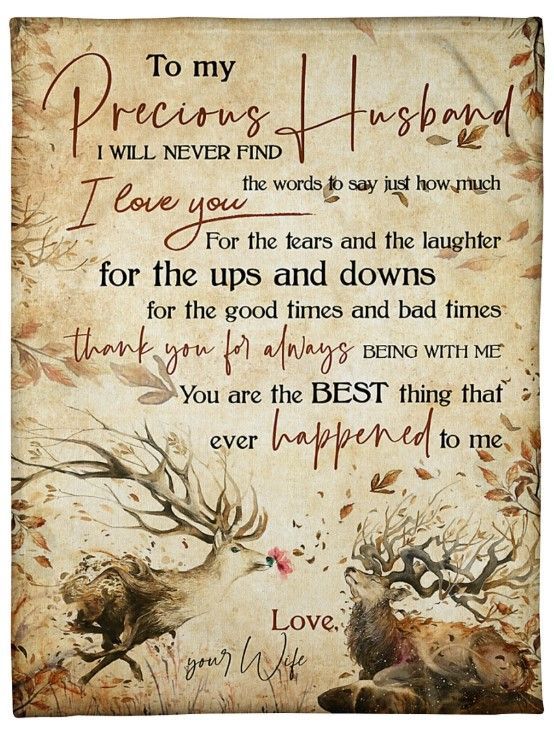 Deer To My Precious Husband I Love You So Much Sherpa Fleece Blanket