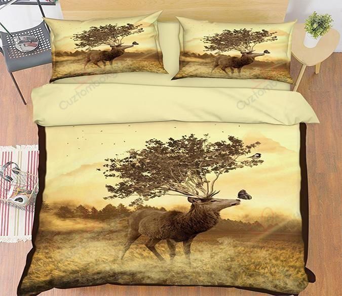 Deer Tree Printed Bedding Set