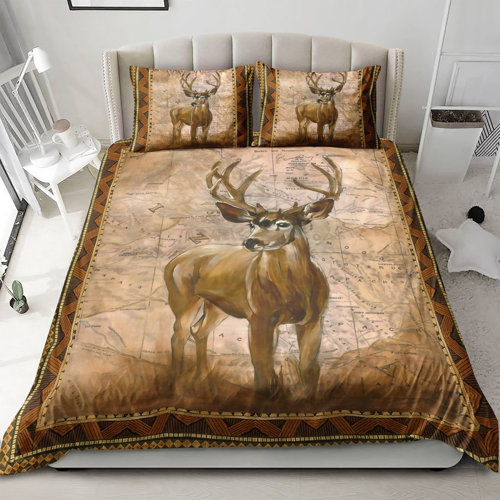 Deer Vintage Pattern Bedding Set